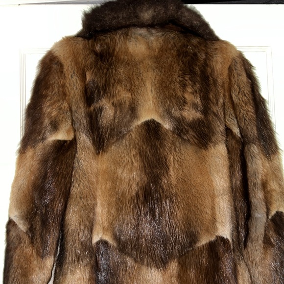 Vintage fur coat Bon Marche muskrat patchwork - Picture 8 of 12